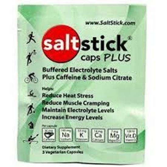 Picture of Salt Stick 3 Capsule Plus Caffeine Trial Pack Box (24 packs)