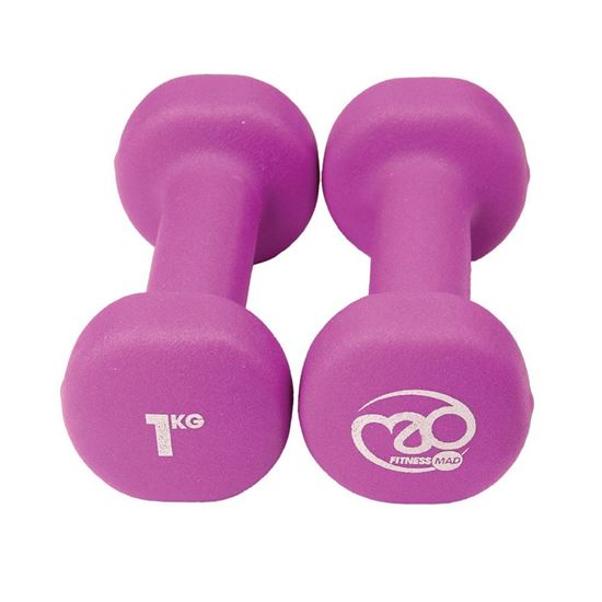 Picture of Mad Fitness: Purple Neoprene 1 KG Dumbbells (Pair) (FDBELL1)