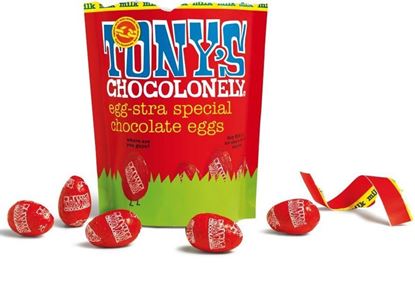 Tony's Chocolonely Easter Eggs Milk Chocolate Pouch (14 Eggs = 180g)