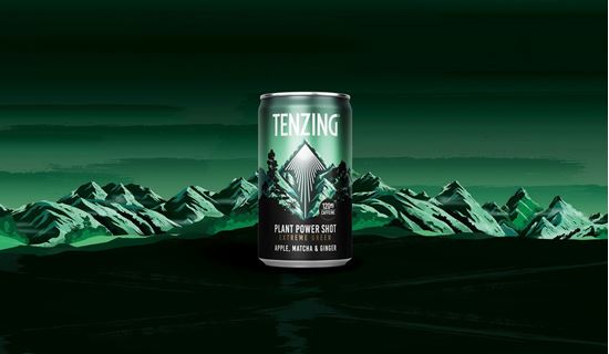 Picture of NEW: Tenzing High Caffeine Shots: Extreme Green: Apple, Matcha & Ginger 150ml Can (24 Pack)