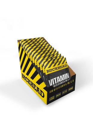 Picture of Blockhead Vitamin Gum D,C, B6 & A - Lemon Flavour - 12 Packs (10 x gums per pack)