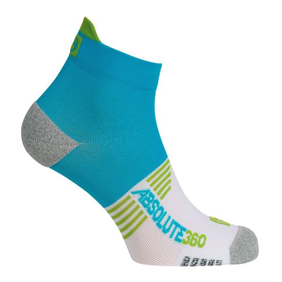 Picture of Absolute 360: Performance Running Socks: Ankle: Turquoise / White