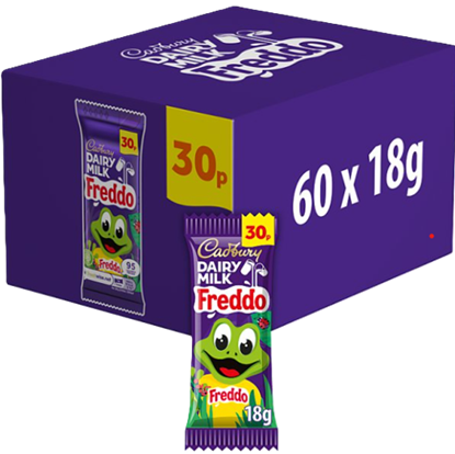 Picture of Cadbury Dairy Milk Freddo Bars (60 Bars x 18g) 30p Price Marked