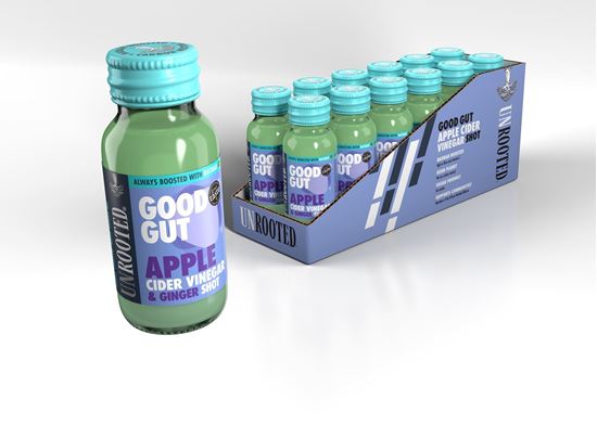 Picture of 60% OFF CLEARANCE: Unrooted: Baobab Boosted Apple Cider Vinegar Shots: 60ml Glass Bottles (12 pack) - (SHORT-DATED BB: 09/10/25)