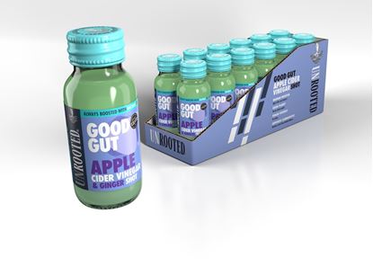 Picture of Unrooted: Baobab Boosted Apple Cider Vinegar Shots: 60ml Glass Bottles (12 pack) - (SHORT-DATED BB: 09/10/25)