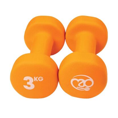 Picture of Mad Fitness: Orange Neoprene 3 KG Dumbbells (Pair) (FDBELL3)