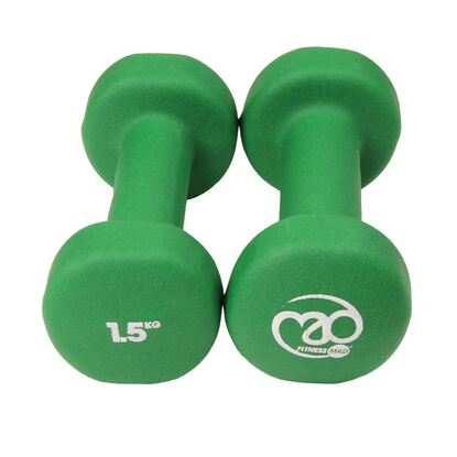 Picture of Mad Fitness: Green Neoprene 1.5 KG Dumbbells (Pair) (FDBELL1HALF)