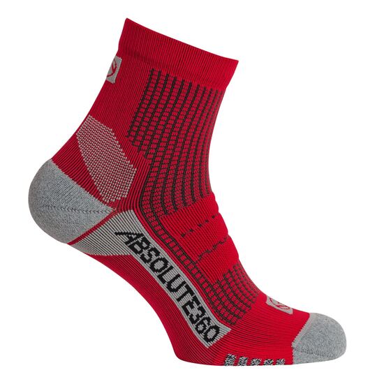 Picture of Absolute 360: Performance Running Socks: Quarter: Red / Grey