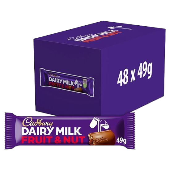 Picture of 50% OFF CLEARANCE: Cadbury Dairy Milk Fruit and Nut Chocolate Bar (48 x 45g) - (SHORT-DATED BB 15/10/25) 