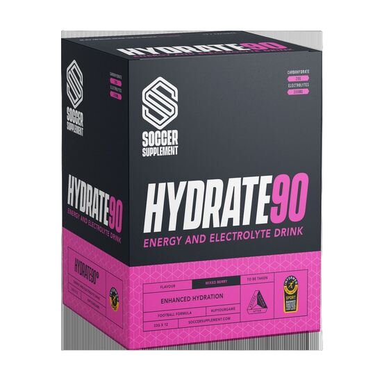 Picture of Soccer Supplements: Hydrate90® Sachets - Carbohydrate and Electrolyte powder (12 x 33g)