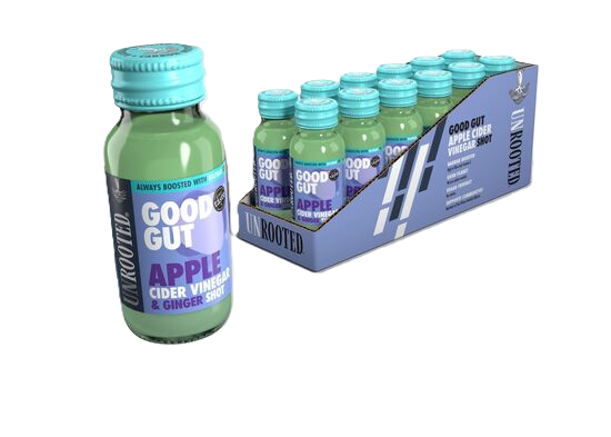 Picture of 70% OFF CLEARANCE: Unrooted: Baobab Boosted Apple Cider Vinegar Shots: 60ml Glass Bottles (12 pack) - (OUT OF DATE BB: 09/10/25)