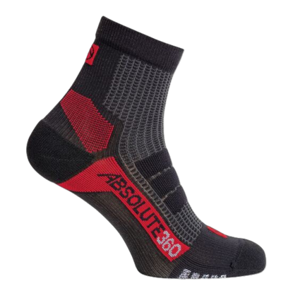 Picture of Absolute 360: Performance Running Socks: Quarter: Black / Red