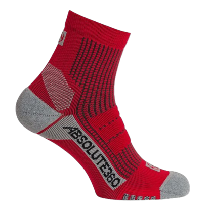 Picture of Absolute 360: Performance Running Socks: Quarter: Red / Grey