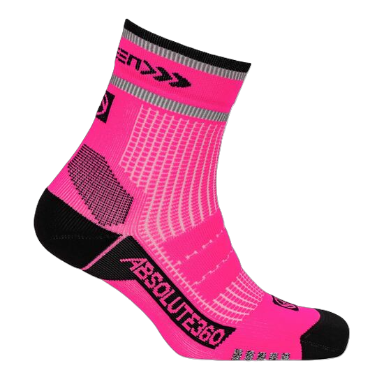 Picture of Absolute 360: Performance Running Socks: Quarter: BE SEEN: Neon Pink