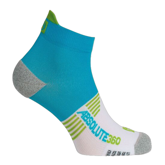 Picture of Absolute 360: Performance Running Socks: Ankle: Turquoise / White
