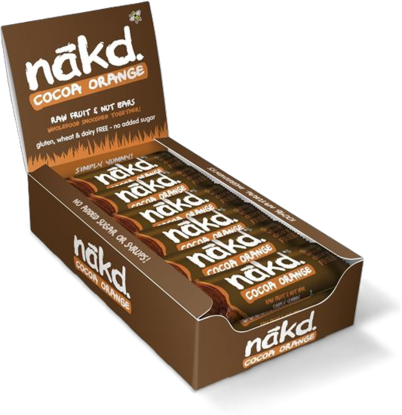 Picture of 50% OFF CLEARANCE: Nākd Vegan Energy Bars Cocoa Orange 18 x 35g Bars (BB: 01/2026)